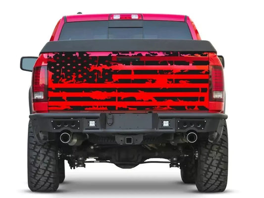 Graphic American Flag Tailgate Car Sticker For Dodge Ram Pickup Truck Rear Decal