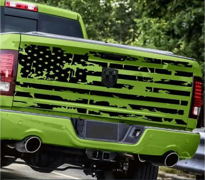 Graphic American Flag Tailgate Car Sticker For Dodge Ram Pickup Truck Rear Decal