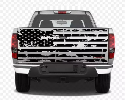 Graphic American Flag Tailgate Car Sticker For Dodge Ram Pickup Truck Rear Decal